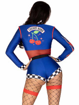 Leg Avenue Seamless Shredded Racer Back Thong Bodysuit - O/S - Blue