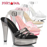 Fabulicious MARTINI-505, 5 Inch Chunky Platform with Jelly Band Sandal