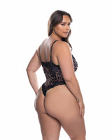 R-LI874Q, Leopard Print Plus Size Teddy Back View