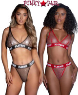 PlayBoy PBLI185, Rhinestones Fishnet Bikini Set