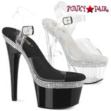 Pleaser ADORE-708MLS, 7 Inch Heel Rhinestones Platform Sandal