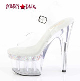 Pleaser ADORE-708PHRS, 7" Sandal Rhinestones Encrusted Platform Top Edge