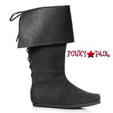 119-BRISTOL,  Black 1 Inch Heel Men's Cuff Boots