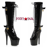 Ellie 709-BOUND, 7 Inch Heel Knee High Boots with Lock
