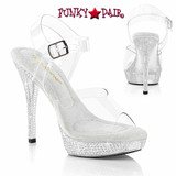 Fabulicious ATHENA-508, 5 Inch Heel Ankle Strap Sandal with Rhinestones