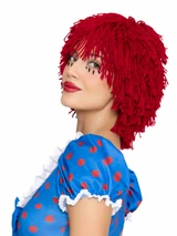 Leg Avenue A2926, Red Yarn Rag Doll Wig Side View