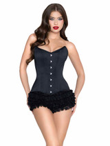 LA87384, Black Satin Corset By Leg Avenue