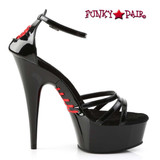 Pleaser | DELIGHT-662, 6 Inch Heel Strappy Corset Style Sandal