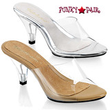Fabulicious Belle-301 3" Clear Low Heel Slide