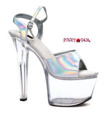 711-Flirt-H, 7 Inch High Heel with 2.75 Inch Platform Hologram Dancer Heel Made By ELLIE Shoes