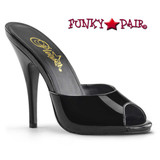 Pleaser |Seduce-101, Black Peep Toe Mule