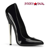 Devious Shoes | Dagger-01 Approximately 6.25 Inch solid bass high heel plain pump