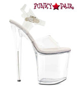 Ellie Shoes 850-BROOK 8" Clear Platform Sandal