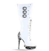 Hades Boots | Hyperion Spinal Heel Knee High Boot white front view