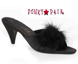 Phoebe, Color Black Marabou Slipper Made By ELLIE Shoes