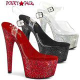 Pleaser | Bejeweled-708DM, 7 Inch Platform Rhinestones Ankle Strap Sandal