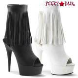 Pleaser | Delight-1019, 6 Inch Open Toe Fringe Boot