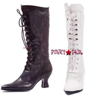 253-Rebecca, 2.5 inch Knee High Boot with Lace,COSTUME BOOTS