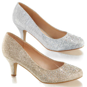 2.5" Dressy Kitten Heel Pump with Rhinestones Fabulicious | Doris-0