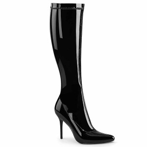 CLASSIQUE-2000, 4" Stretch Knee High Boots by Pleaser