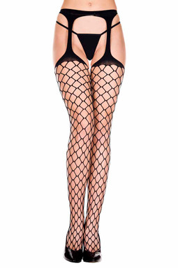 ML-915, Diamond Net Suspender Pantyhose By Music Legs