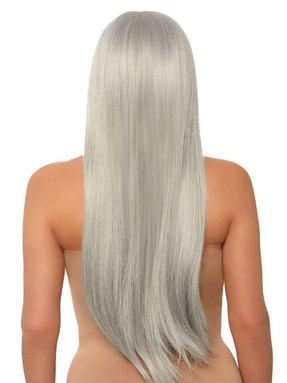 A2864, Grey Long Straight Wig By Leg Avenue