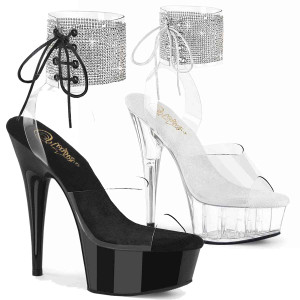 DELIGHT-691-2RS, 6" Rhinestone Cuff Platform Sandal By Pleaser