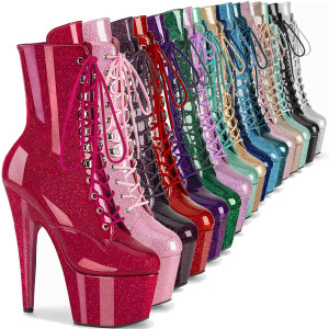 ADORE-1020GP, 7" Glitter Ankle Boots By Pleaser USA