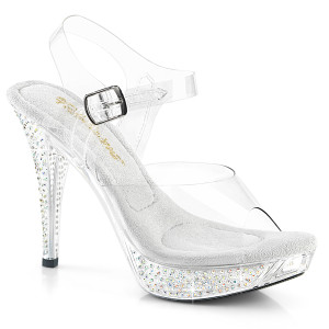 ELEGANT-408ABRS, 4.5" AB Rhinestones Platform Sandal By Pleaser