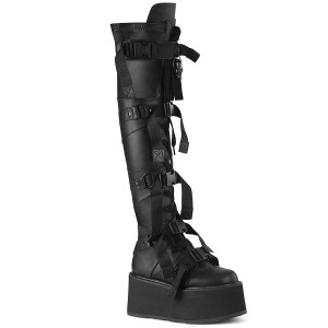 DAMNED-325, Over-The-Knee Boots with Buckles Straps By Demonia