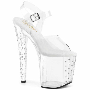 ENCHANT-708RS, 8 Inch Heel Sandal with Rhinestones By Pleaser USA