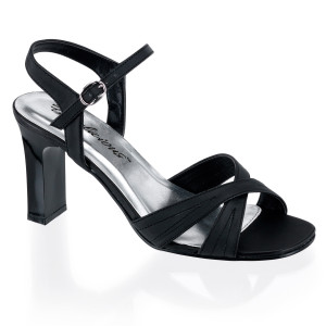 ROMANCE-313, Square Heel CrissCross Strap | Fabulicious