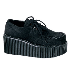 CREEPER-402S Black Suede Creeper Shoes