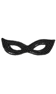 Sequin cat mask with elastic strap.