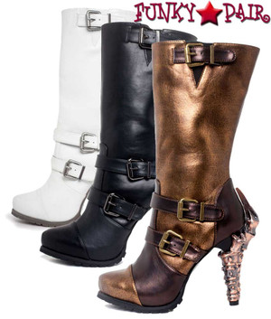 Women's Heavy Metal Biker Boots | Hades ARMA color available Bronze, white and black