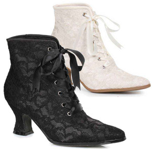 2.5" Lace Ankle Boots 253-Elizabeth Ellie shoes