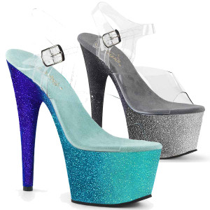 Adore-708 Ombre, 7 Inch Ankle Strap Sandal with Ombre Effect By Pleaser