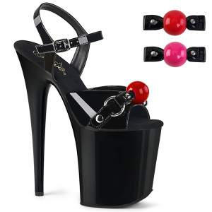 Fetish Shoes Flamingo-809GB, Stiletto Heel with Interchangeable Gag Balls on Vamp