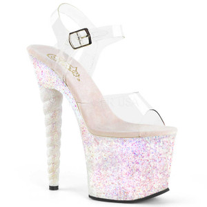 Pleaser | Unicorn-708LG, Glitter Platform Sandal with Unicorn Heel @FunkyPair.com