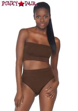 Leg Avenue | NK003, Bandeau Top and High Waist Bottom color dark brown