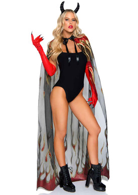 LA2763, Glitter Flame Devil Cape by Leg Avenue