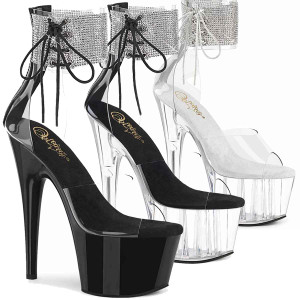 Adore-724RS, 7" Rhinestones Ankle Cuff Platform Sandal by Pleaser