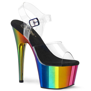 ADORE-708RC, 7" Rainbow Chrome Platform by Pleaser USA