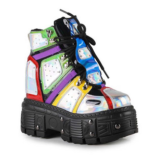 MANGOSTEEN-05 Holographic Platform Chunky Outsole Boot By Anthony Wang