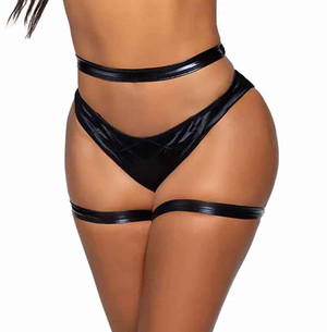 KI4035, Wet Look O-ring Harness by Leg Avenue