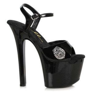 711-Patrol, 7 Inch Stiletto with Badge Detail Sandal By Ellie