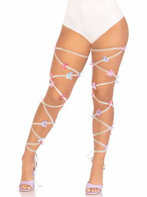  Women Leg Wraps Shiny Leg Wraps Rave Leg Straps Gothic Cross  Bandage Garter Stockings, One Size (Black): Clothing, Shoes & Jewelry