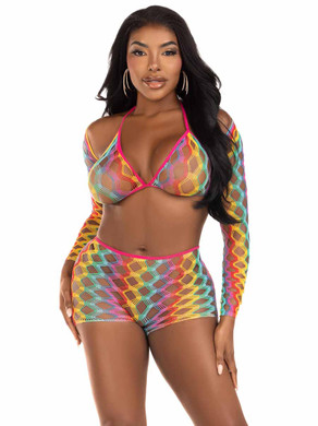 LA81661, Rainbow Multi Strand Set By Leg Avenue