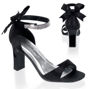 ROMANCE-372, Evening Closed Back Sandal with Rhinestone/Bows | Fabulicious