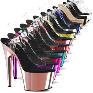 Pleaser Adore-708, 7" CHROME Stripper Shoes